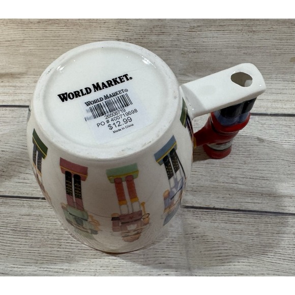 World Market Coffee Cup Mug Nutcracker 3D Figural Handle Excellent Condition - Picture 5 of 5